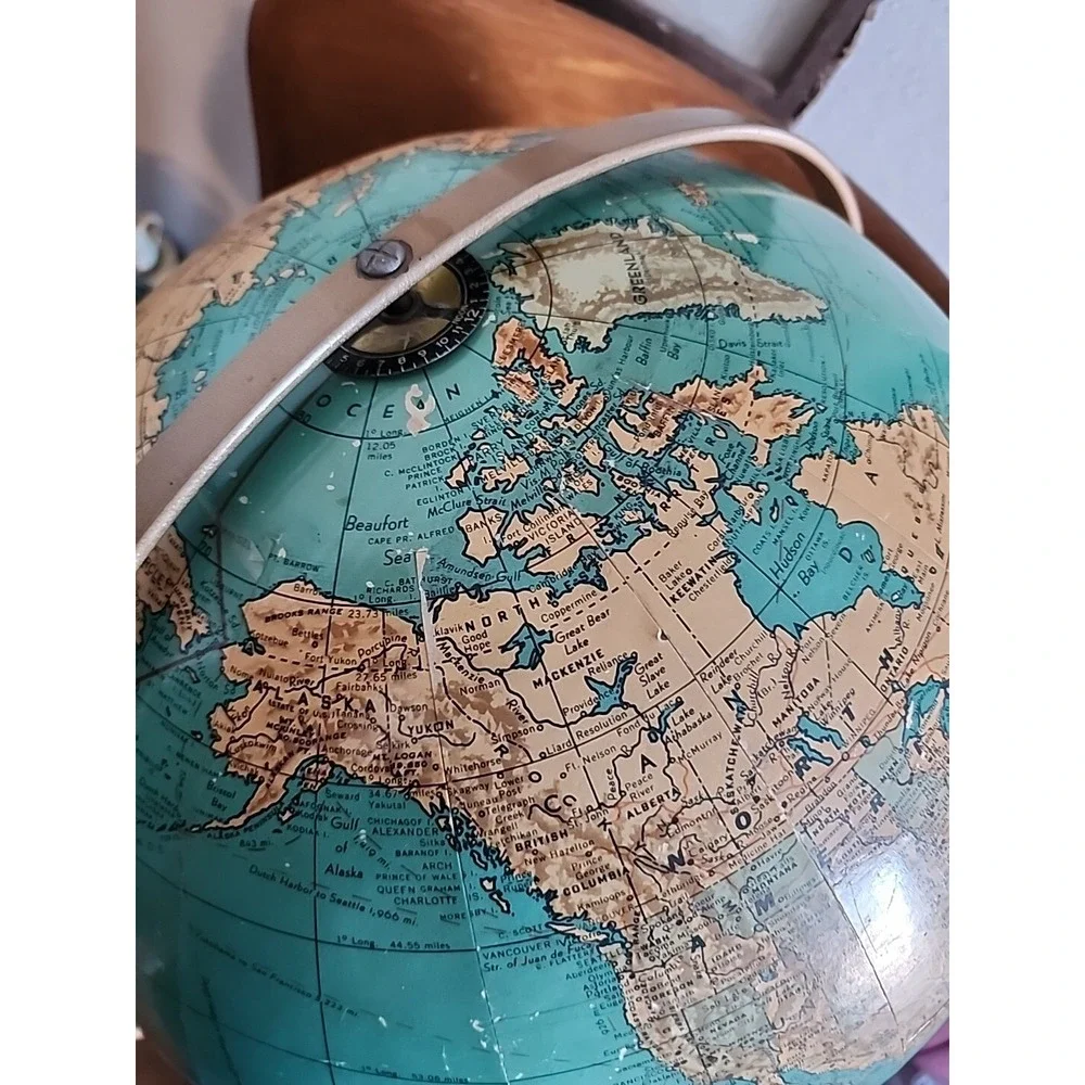 Vintage Globe 16 Inch Executive Weber Costello Hy-Press Bilt Political Turquoise